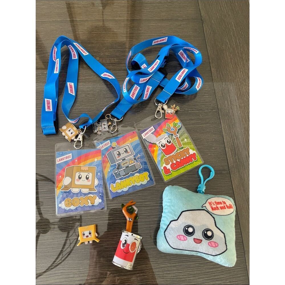 LankyBox Sticky & Canny With Charm Card Character Happy Friends Lanyard